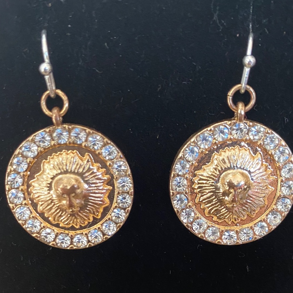 Handcrafted Gold/Silver Lion earrings